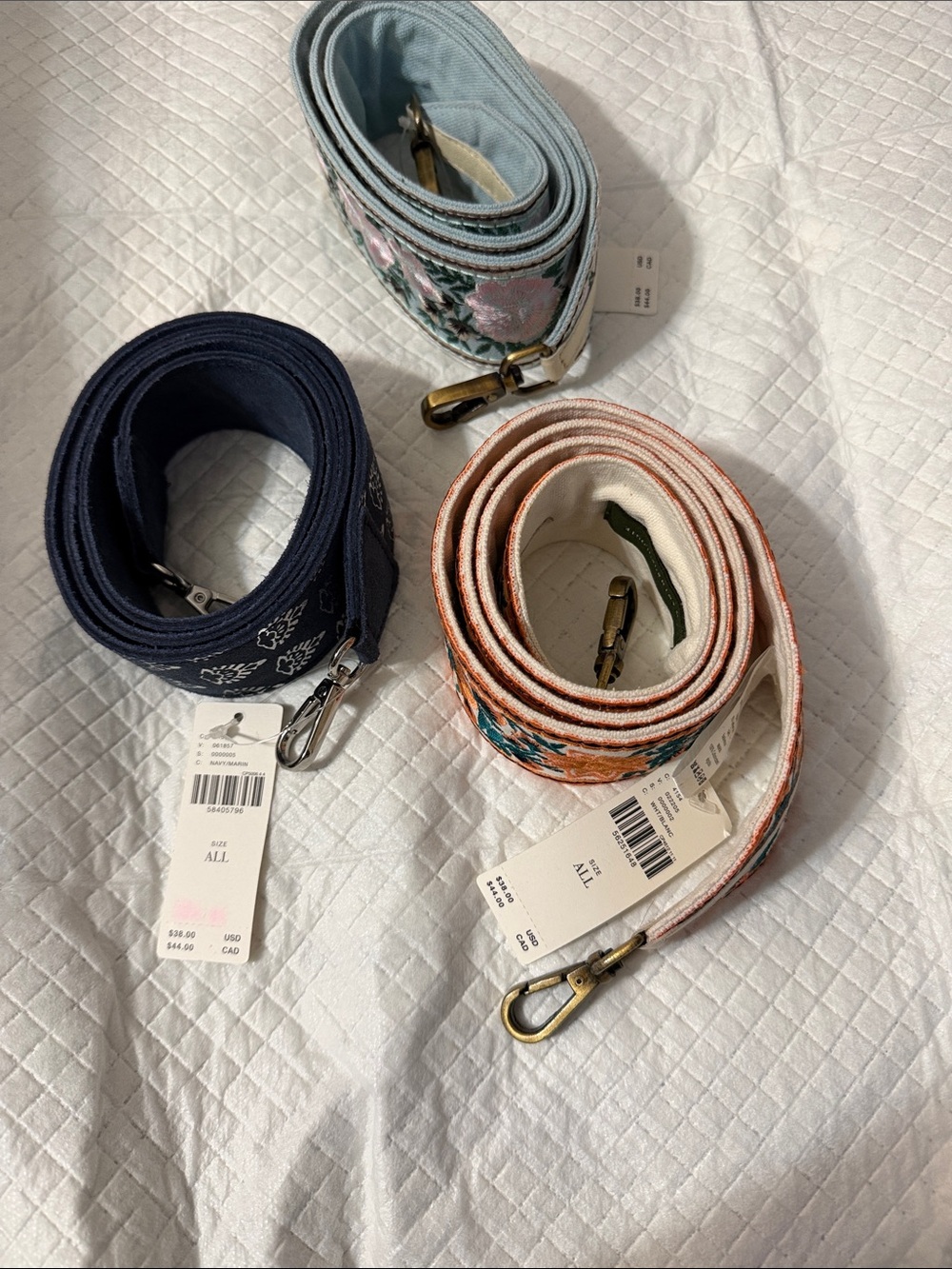 Anthropologie Embroidered bag Straps bundle